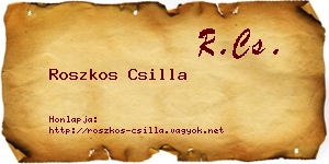 Roszkos Csilla névjegykártya